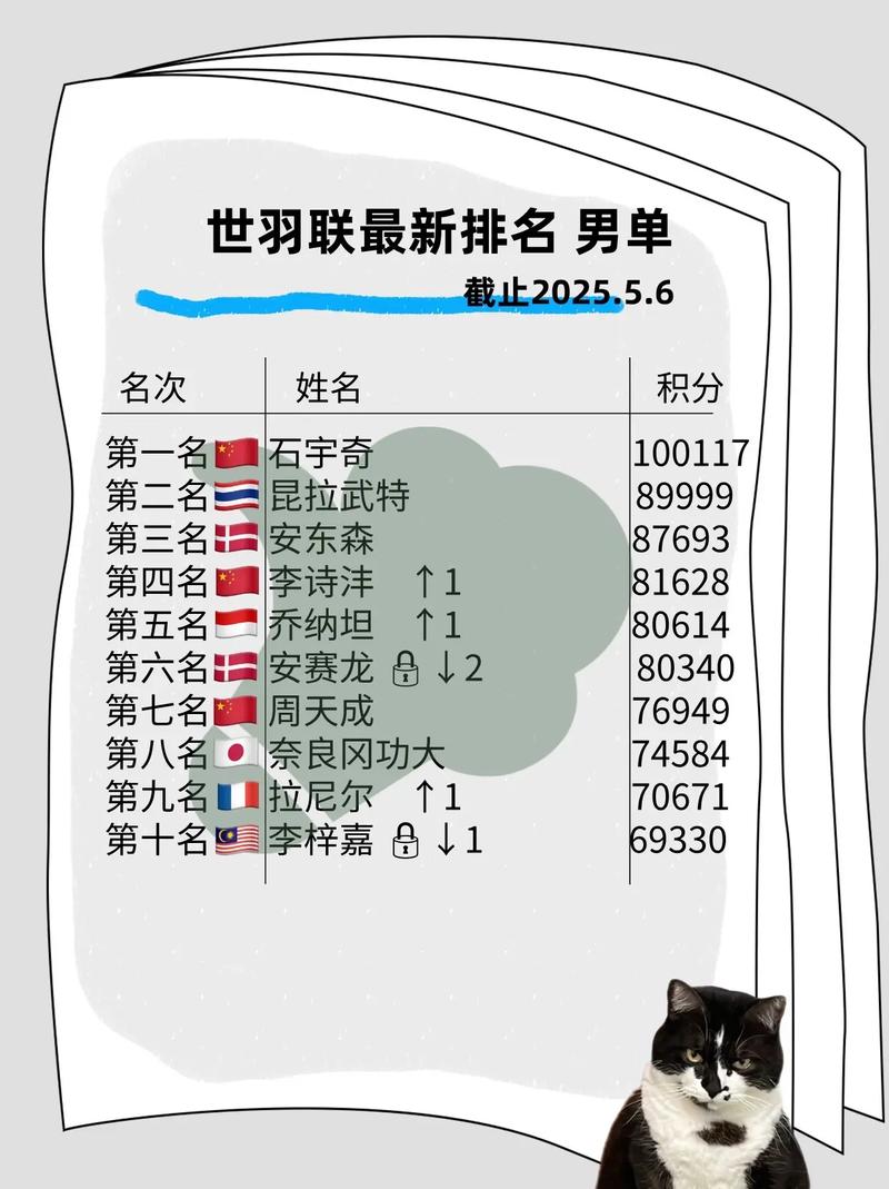 羽毛球世界排名怎么算