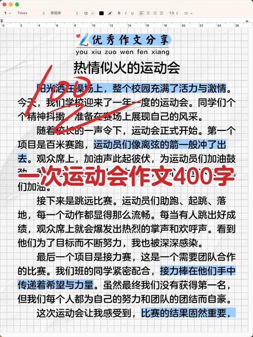 体育运动感受作文400字